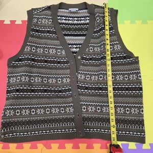 Vintage Blair Men's Fair Isle Sweater Vest - Size 2XL - Green/Brown - Made in...